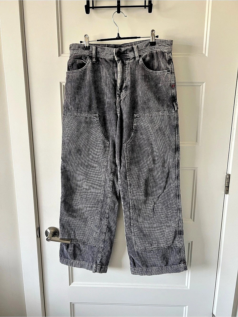 BDG Corduroy Carpenter Wide Leg Pants in Gray Waist 30